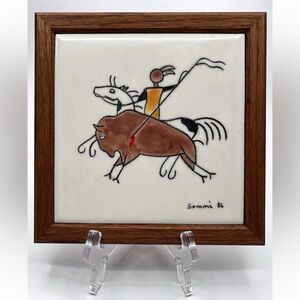 Tecolote Tiles of Santa Fe #5351 Hand Painted Native American Design - Sammi 86